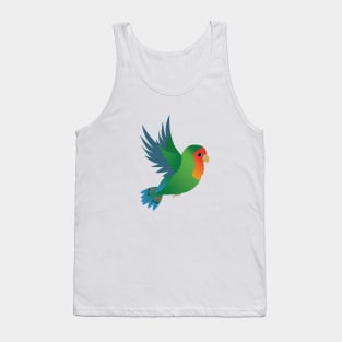 Flying green peach faced lovebird Tank Top